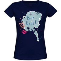 Frozen - Die Eiskönigin True At Heart Damen T-Shirt dunkelblau