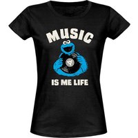 Sesamstrasse Music Is Me Life Damen T-Shirt schwarz