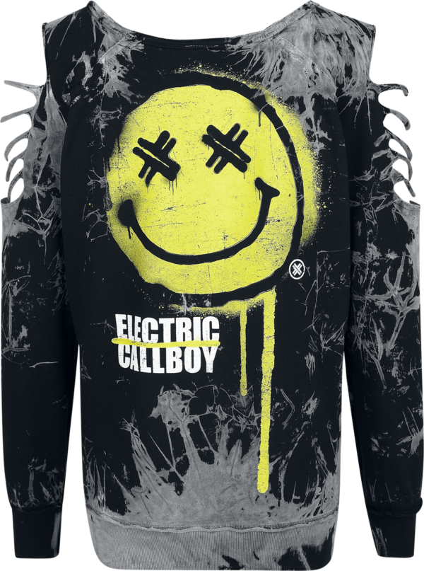 Electric Callboy Sweatshirt - Spray Smile - S bis XXL - für Damen - Größe M - schwarz/grau  - Lizenziertes Merchandise! – Bild 2