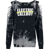 Electric Callboy Sweatshirt - Spray Smile - S bis XXL - für Damen - Größe XXL - schwarz/grau  - Lizenziertes Merchandise!