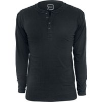 Langarmshirt für Männer  schwarz "Basic Henley" von RED by EMP