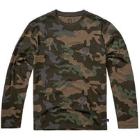 Brandit - Camouflage/Flecktarn Langarmshirt - Premium Longsleeve Shirt - S bis XXL - für Männer - Größe XXL - darkcamo