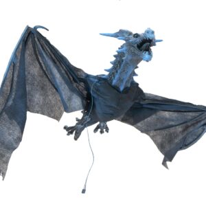 FLYING DRAGON - animierte Halloween Dekoration mit Licht- und Geräuscheffekten - 120cm - Sensor