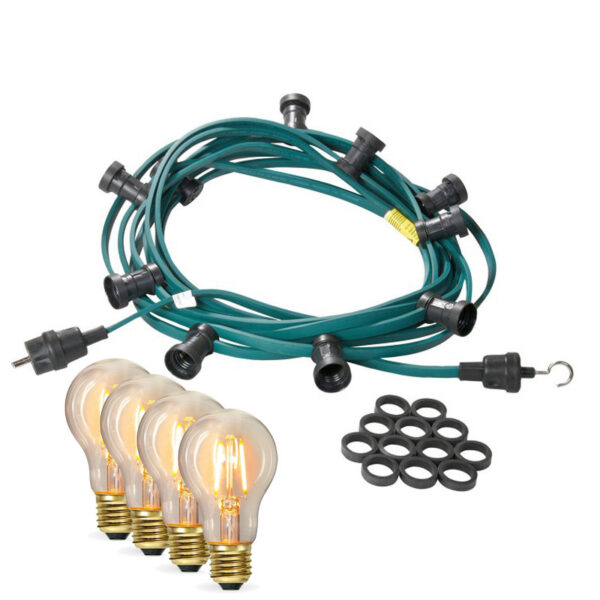 Illu-/Partylichterkette 5m - Außenlichterkette - Made in Germany - 10 Edison LED Filamentlampen