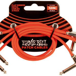 Patchkabel Ernie Ball EB6403 Flat 30cm 3-Pack Red