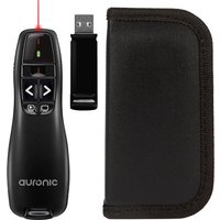 Auronic Presenter - Drahtlos - Laserpointer - Clicker - 20 Meter - inkl. Schutzhülle - Schwarz