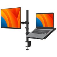 Auronic Monitorarm - 2 Bildschirme - 13 bis 27 Zoll - Verstellbar - Stahl - Schwarz