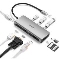 Ugreen USB-C Adapter für MacBook (Thunderbolt 3) 9 in 1 USB-C Hub Pro mit 4K HDMI & VGA und 7 weiteren Anschlüssen für jede Situation