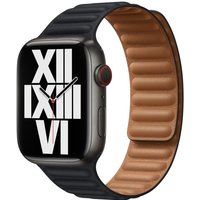 Apple Leder Armband für die Apple Watch Series 1-9 / SE / Ultra (2) - 42/44/45/49mm - Größe S/M - Mitternacht